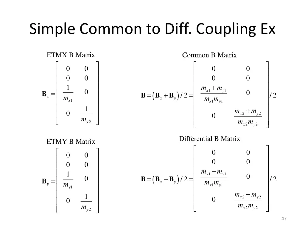 simple common to diff coupling ex