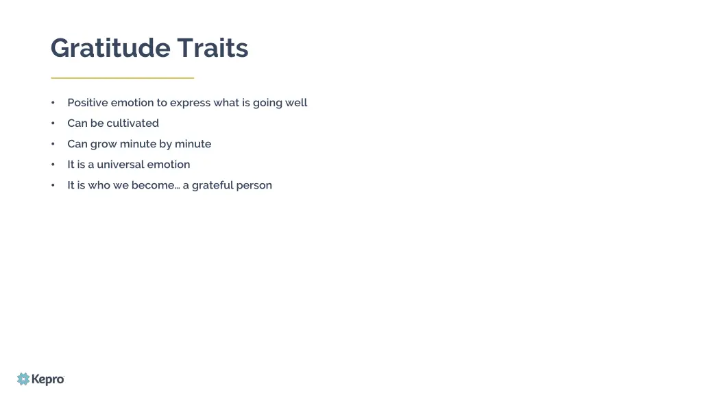 gratitude traits