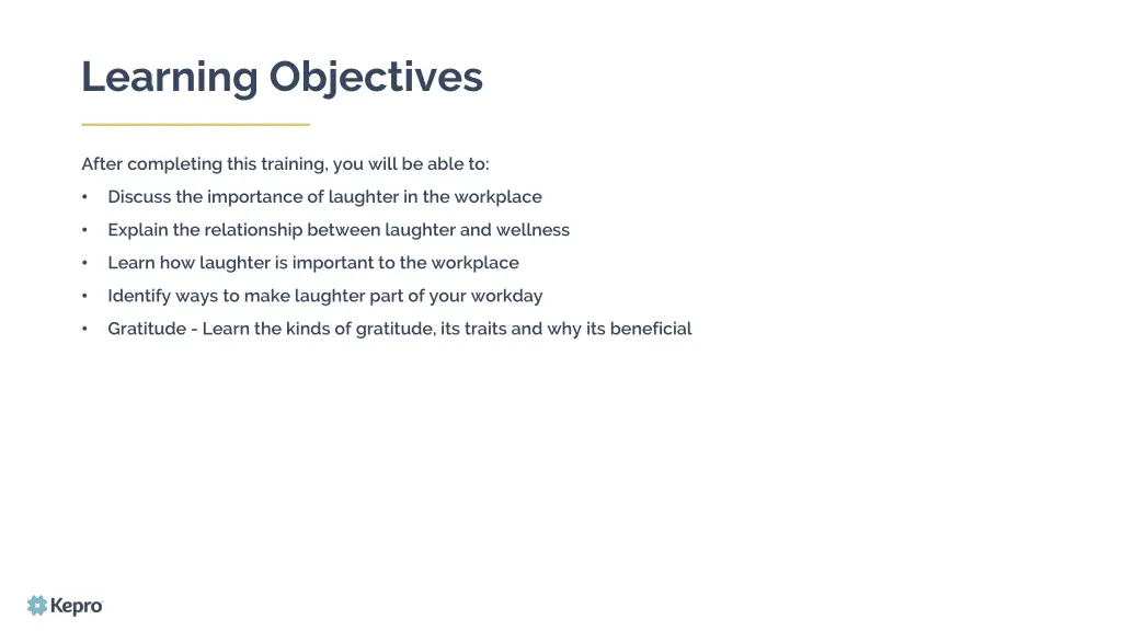 learning objectives