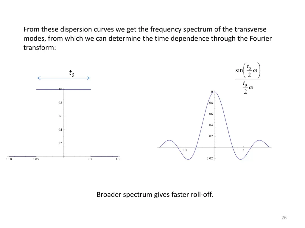 from these dispersion curves we get the frequency