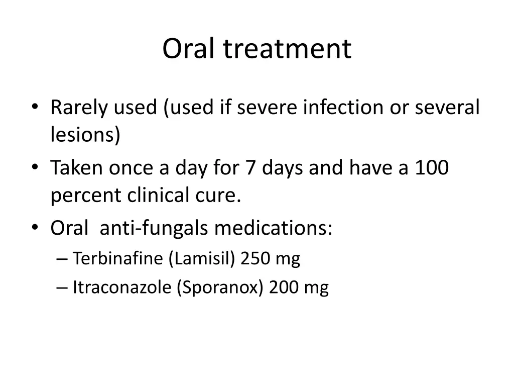 oral treatment