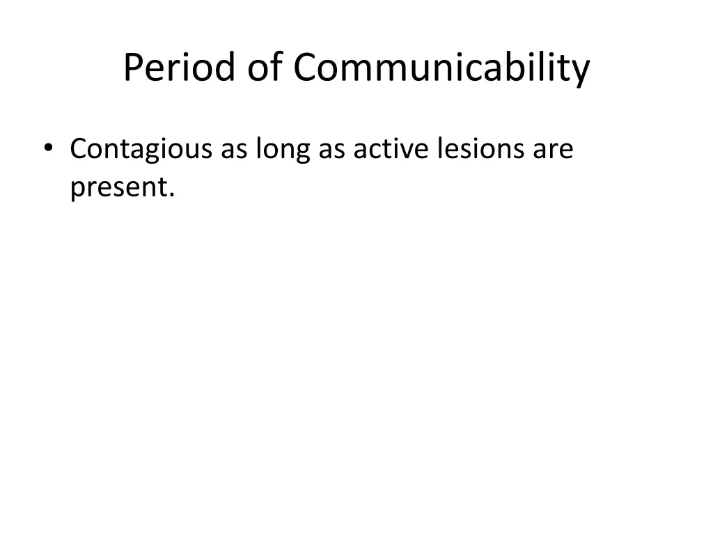 period of communicability