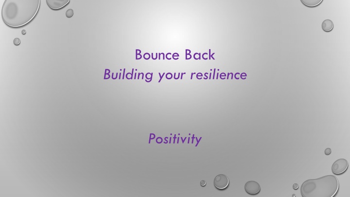 bounce back building your resilience