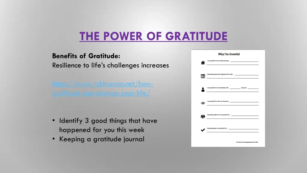 the power of gratitude