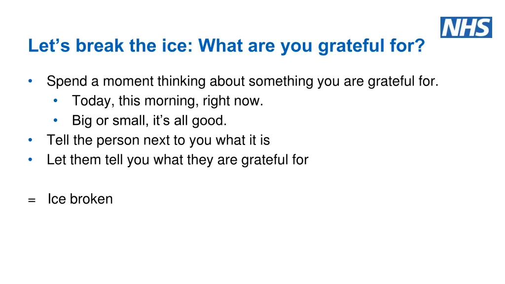 let s break the ice what are you grateful for