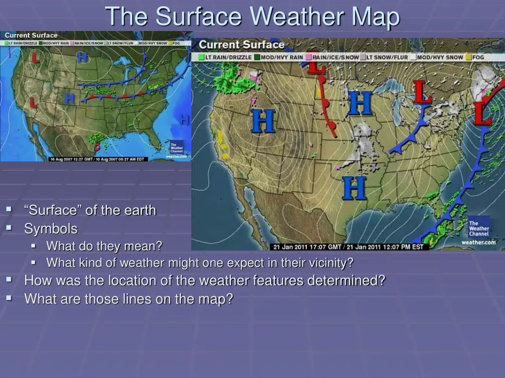 the surface weather map