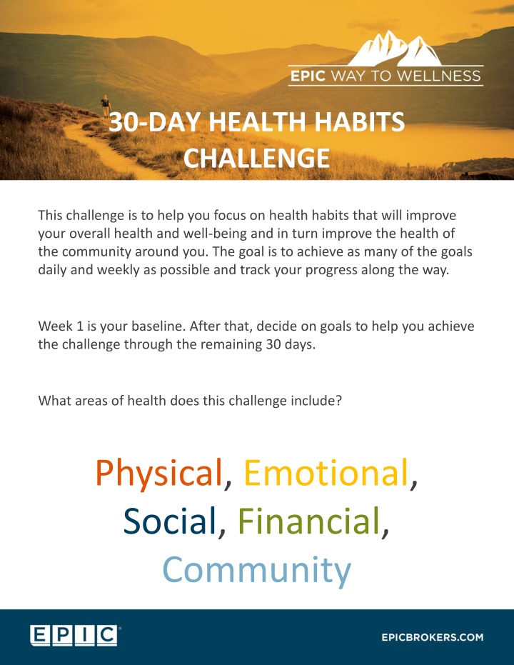 30 day health habits challenge