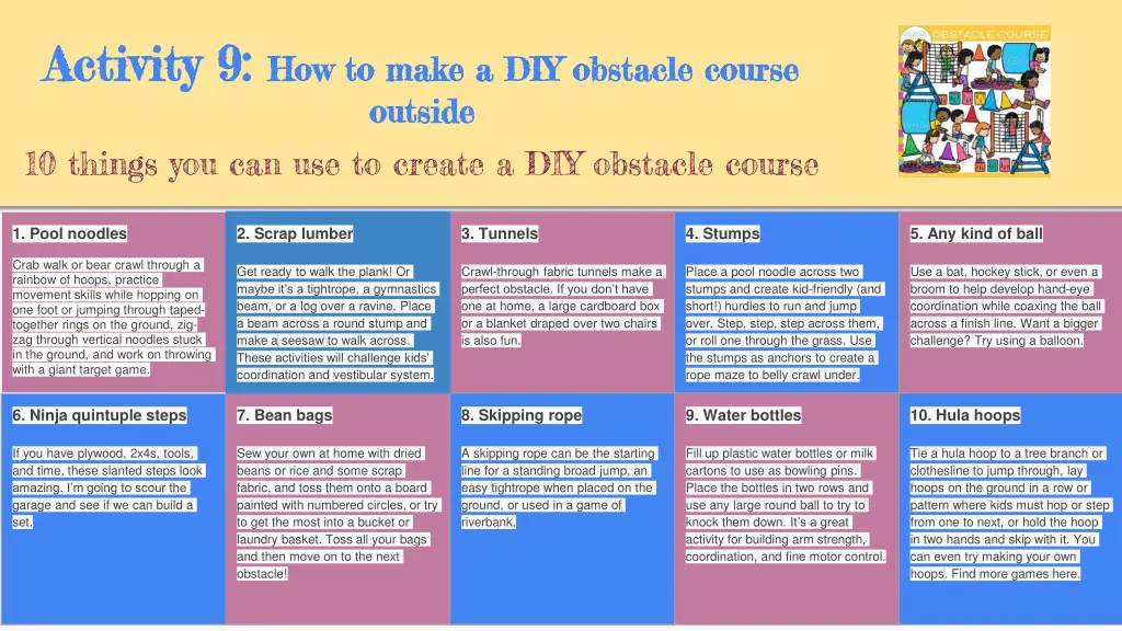 activity 9 activity 9 how to make a diy obstacle