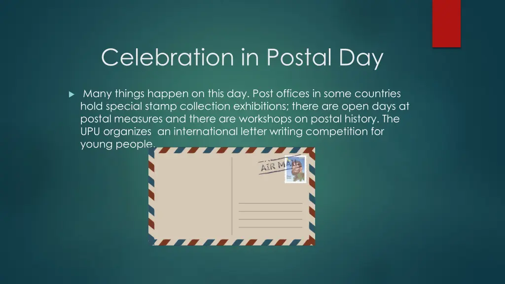 celebration in postal day