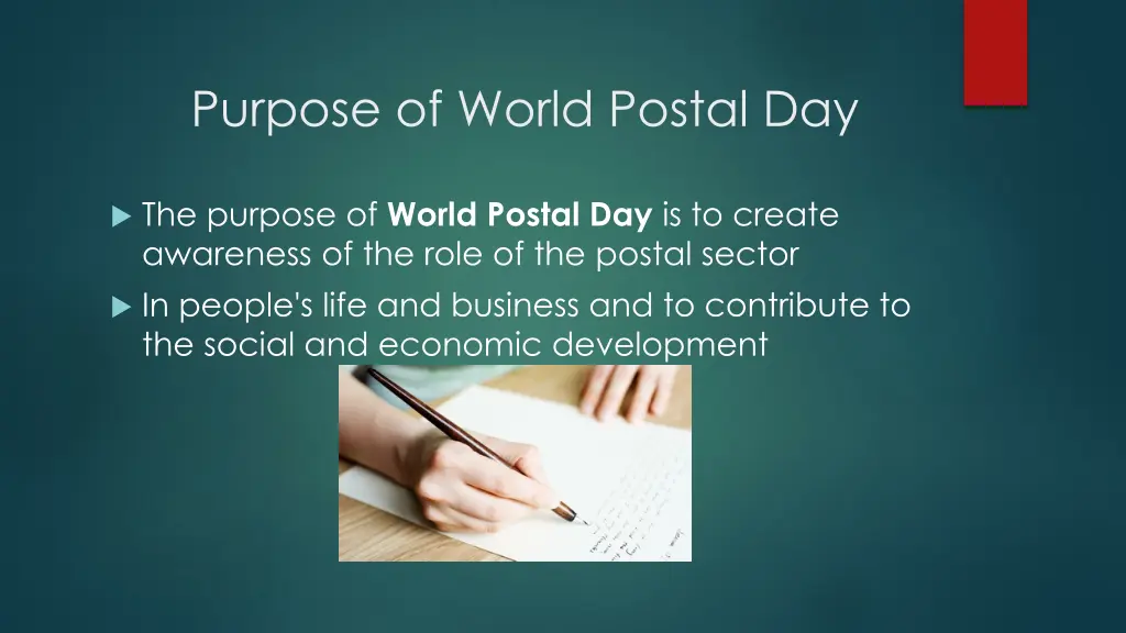 purpose of world postal day