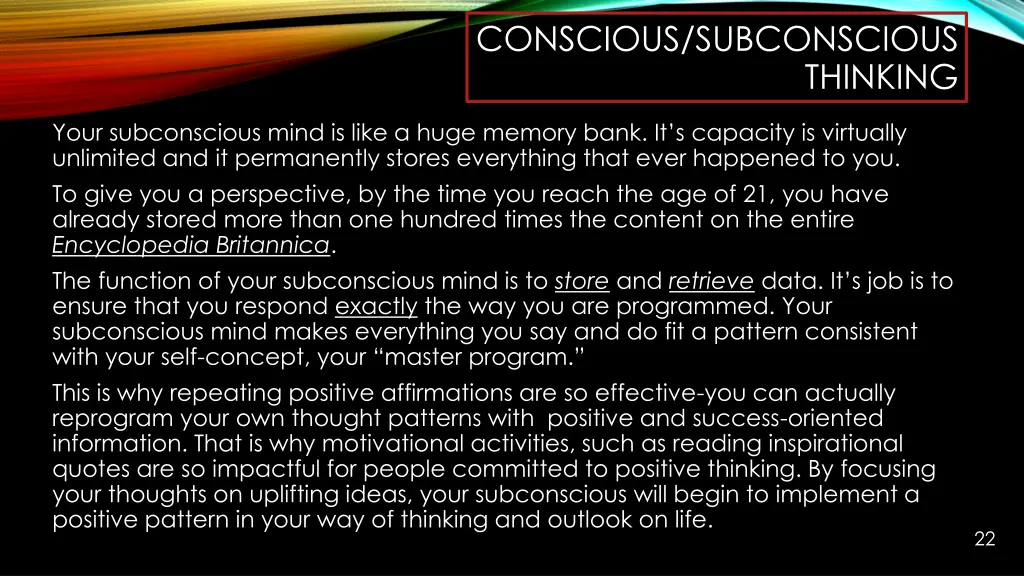 conscious subconscious