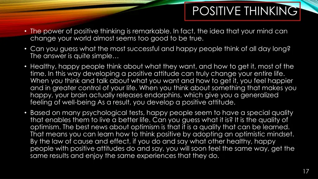 positive thinking