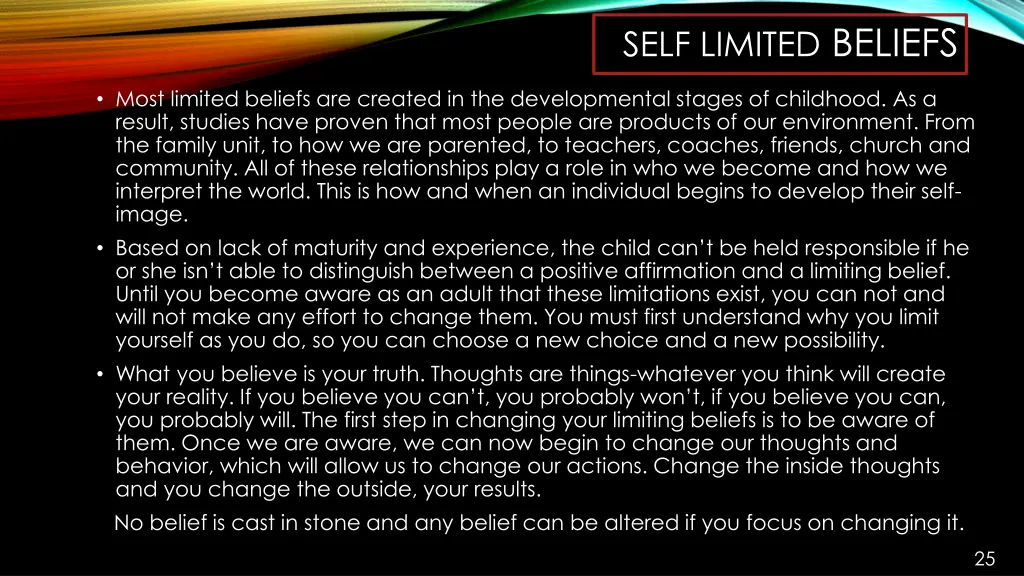 self limited beliefs 1