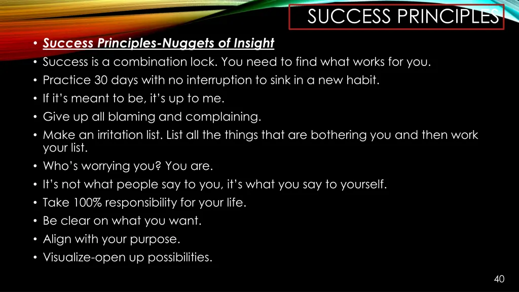 success principles