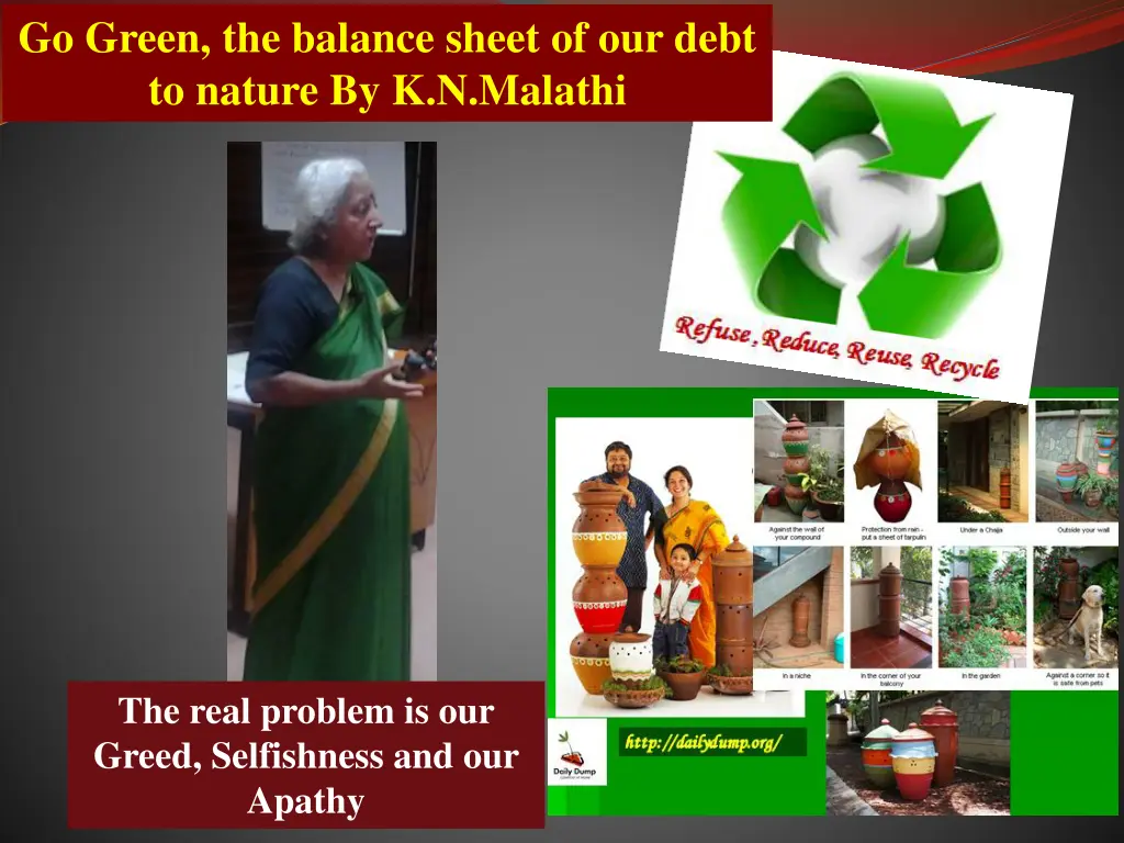 go green the balance sheet of our debt to nature