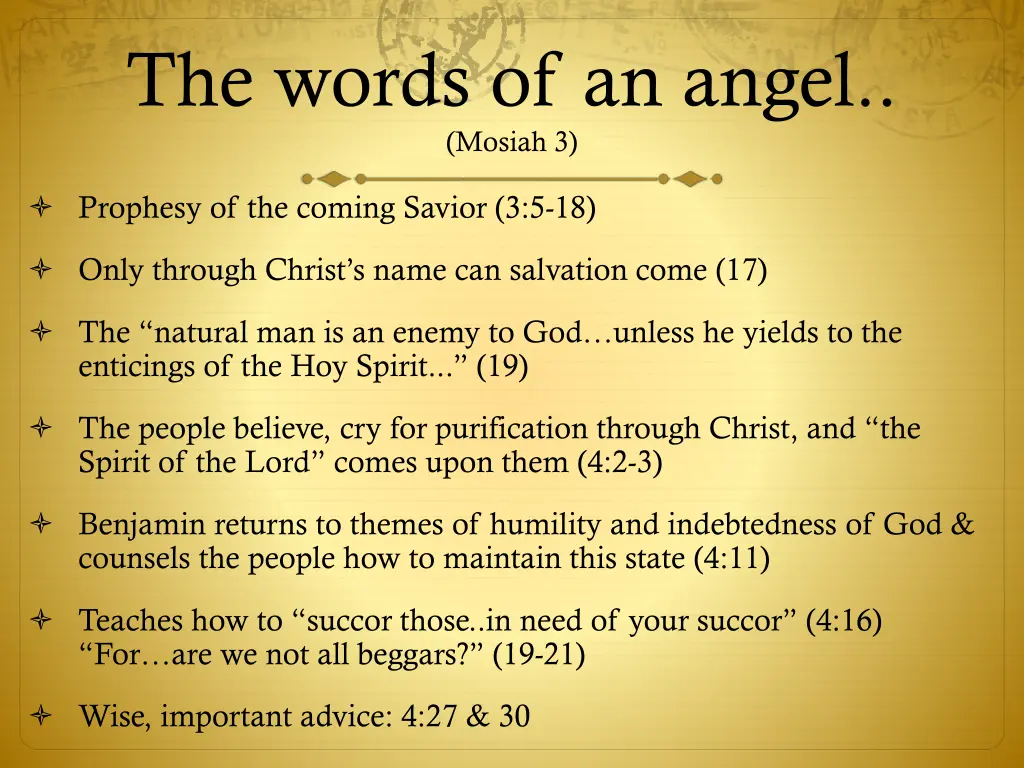 the words of an angel mosiah 3