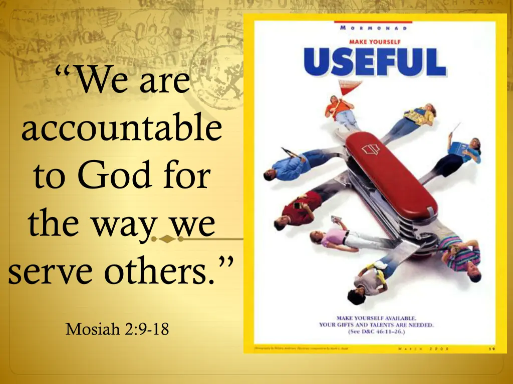 we are accountable to god for the way we serve