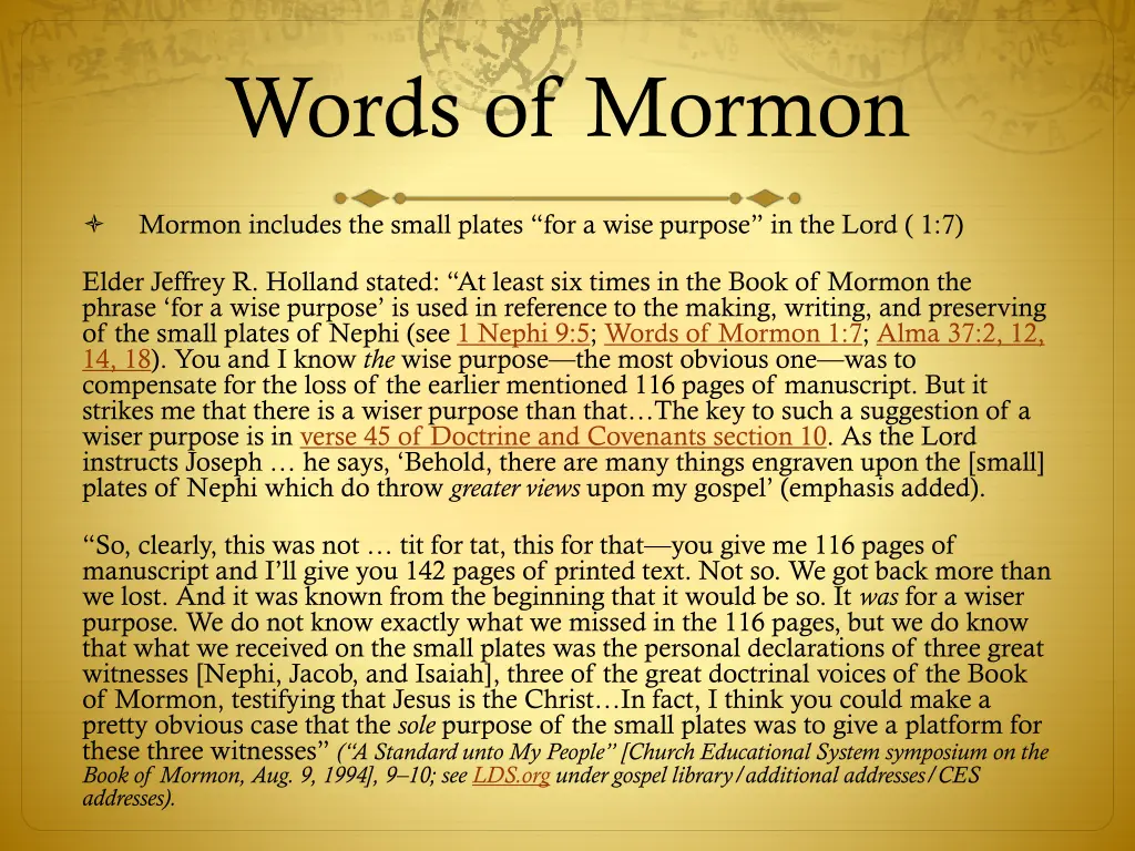 words of mormon