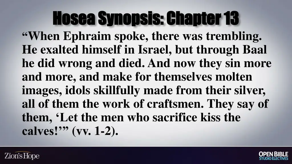 hosea synopsis chapter 13 hosea synopsis chapter 1