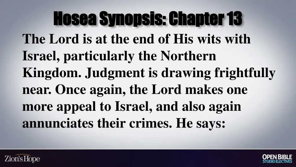 hosea synopsis chapter 13 hosea synopsis chapter