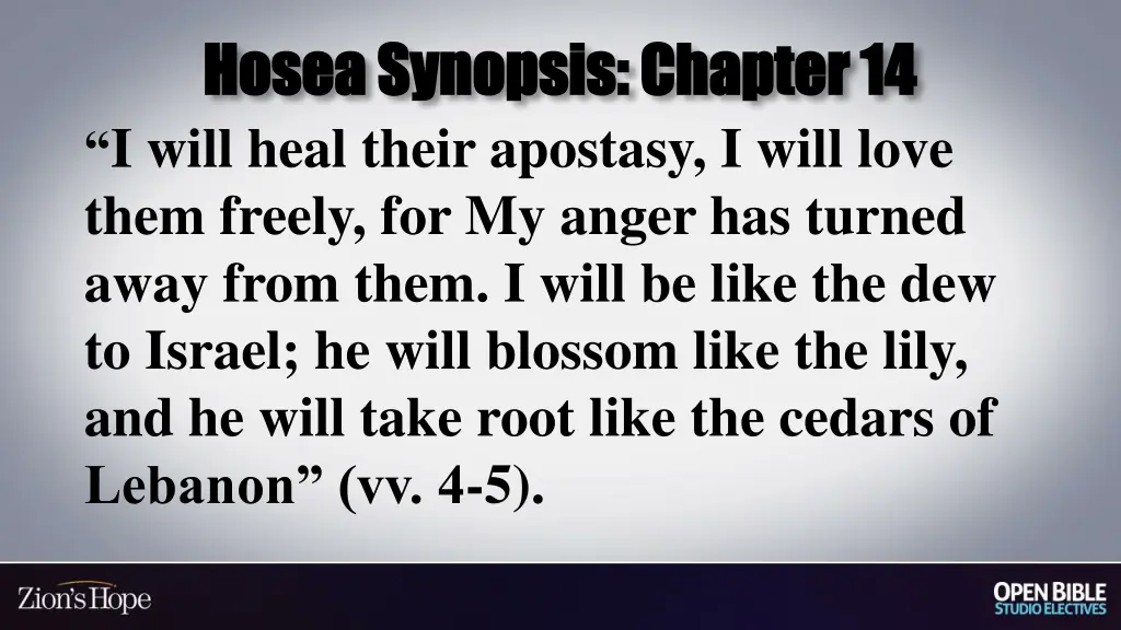 hosea synopsis chapter 14 hosea synopsis chapter 1