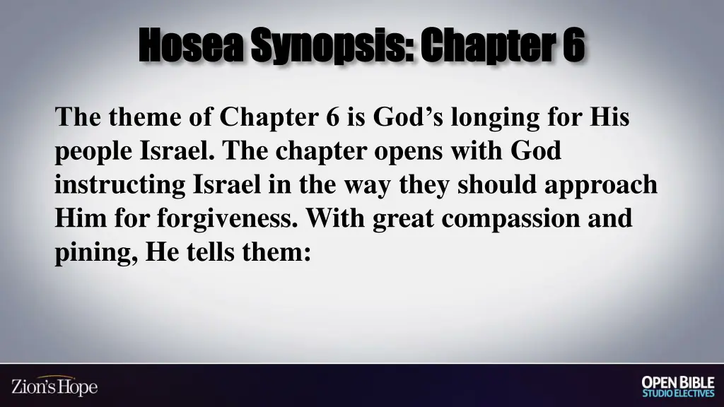 hosea synopsis chapter 6 hosea synopsis chapter 6