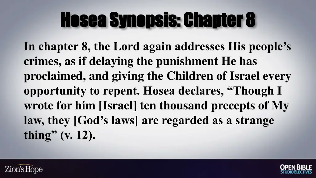 hosea synopsis chapter 8 hosea synopsis chapter 8