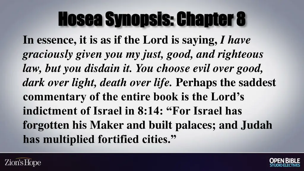 hosea synopsis chapter 8 hosea synopsis chapter