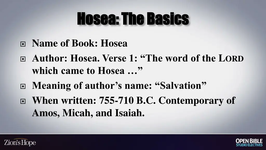 hosea the basics hosea the basics