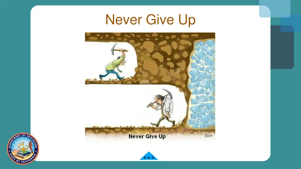 never give up