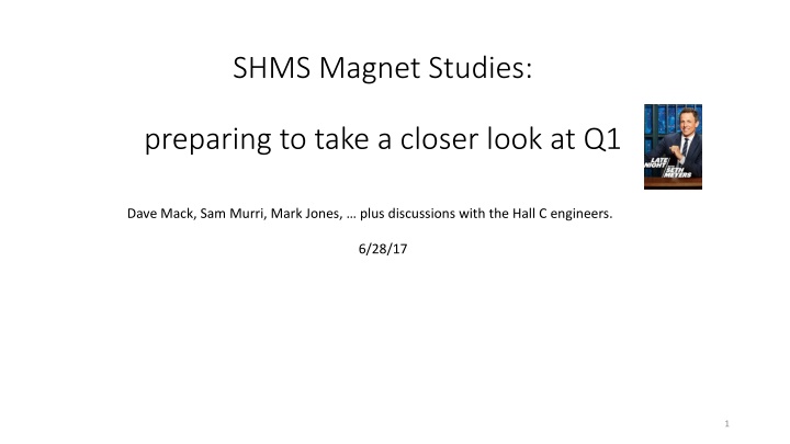 shms magnet studies