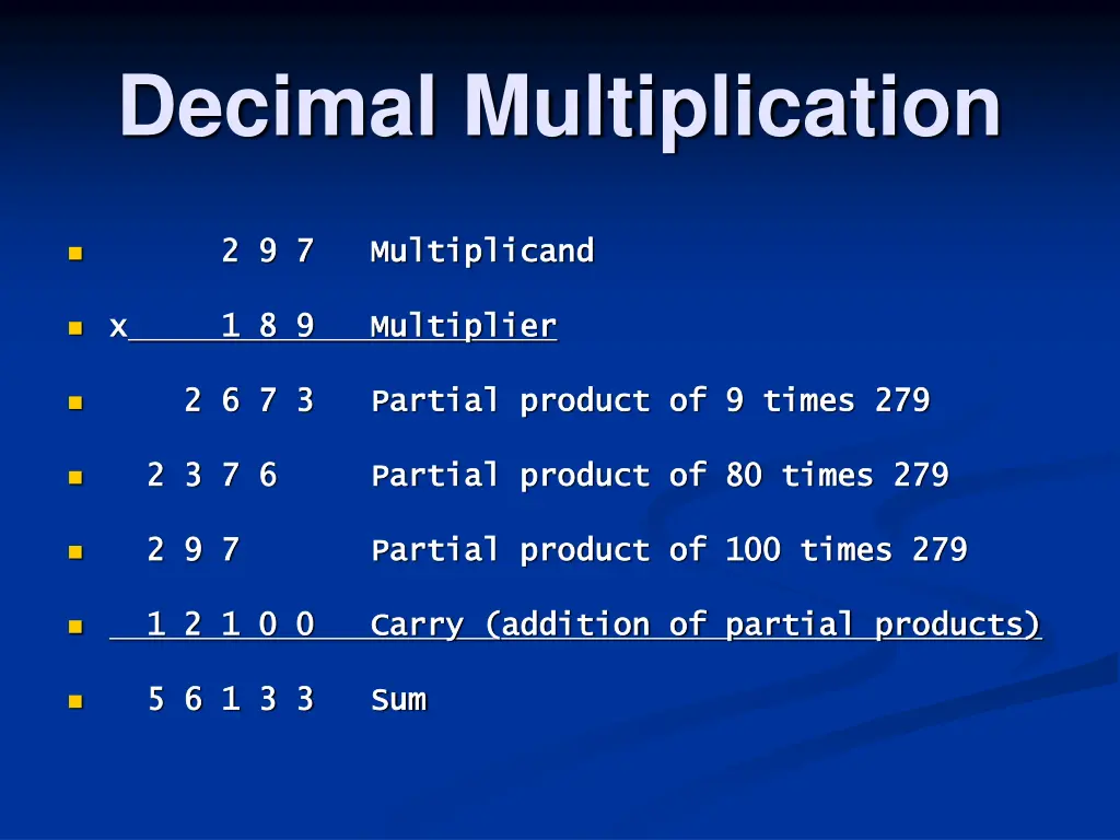 decimal multiplication