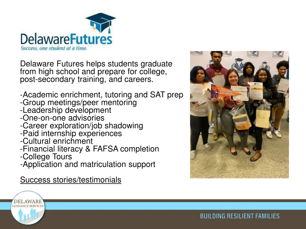 delaware futures helps students graduate from