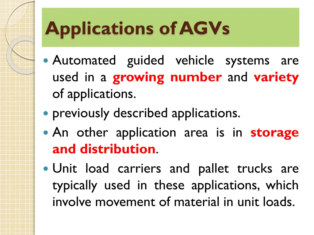 applications of agvs