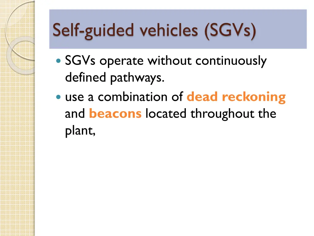 self guided vehicles sgvs