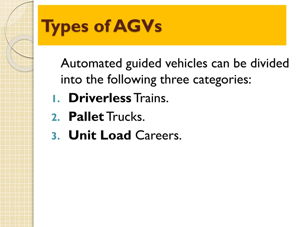 types of agvs