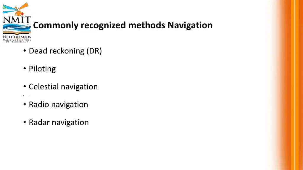 commonly recognized methods navigation