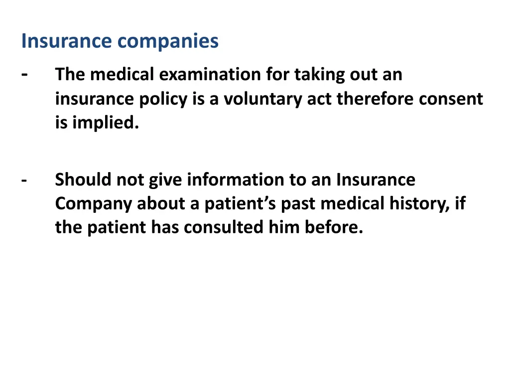 insurance companies the medical examination