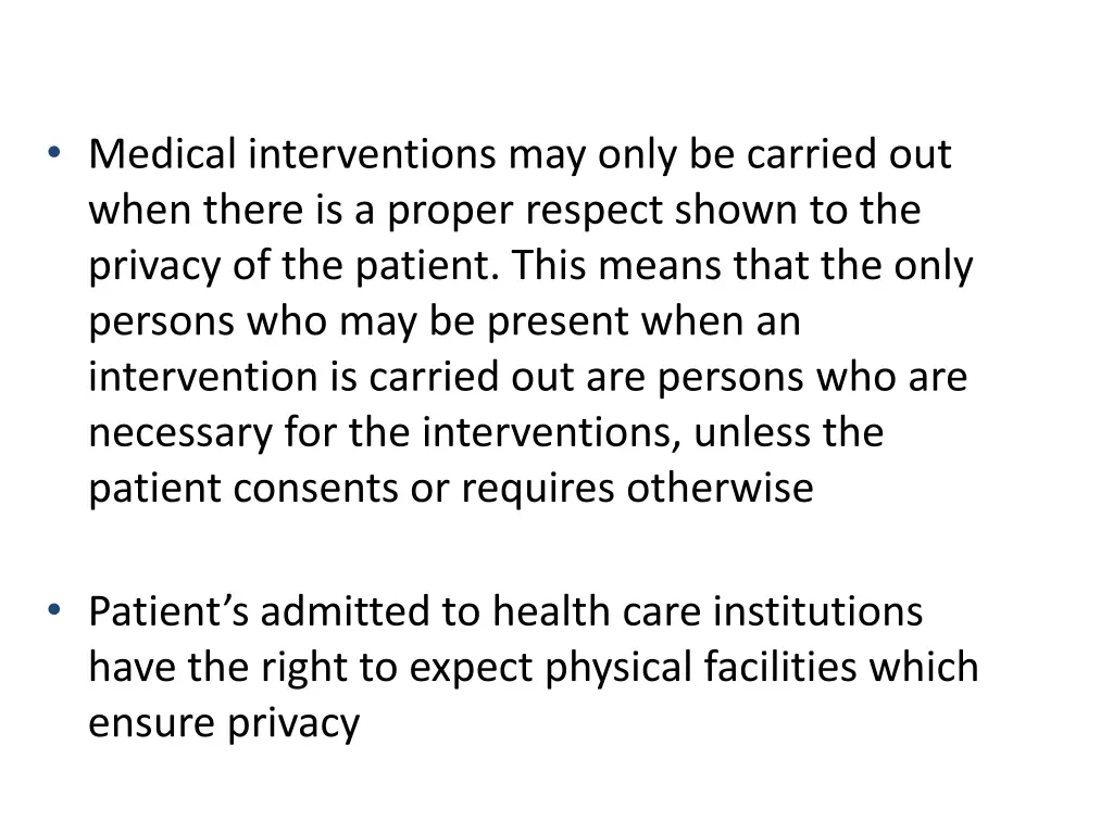 medical interventions may only be carried