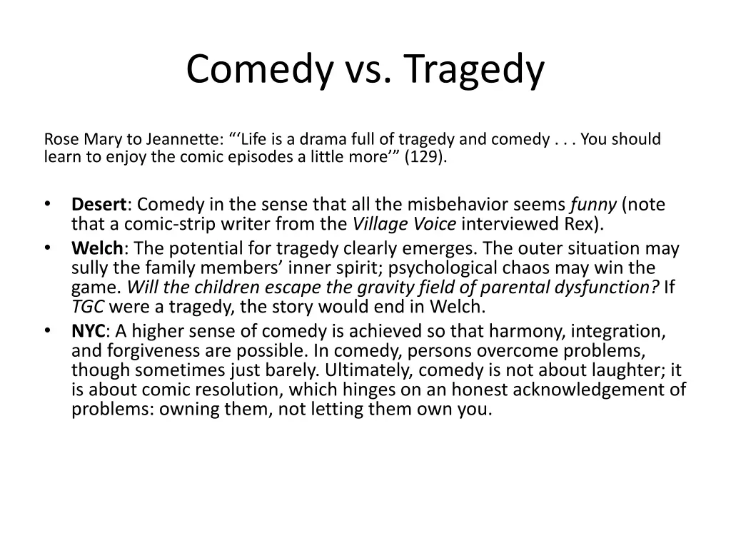 comedy vs tragedy