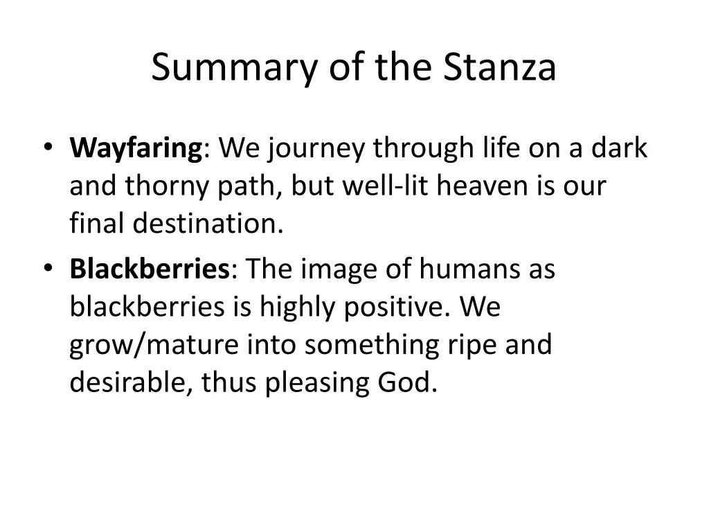 summary of the stanza