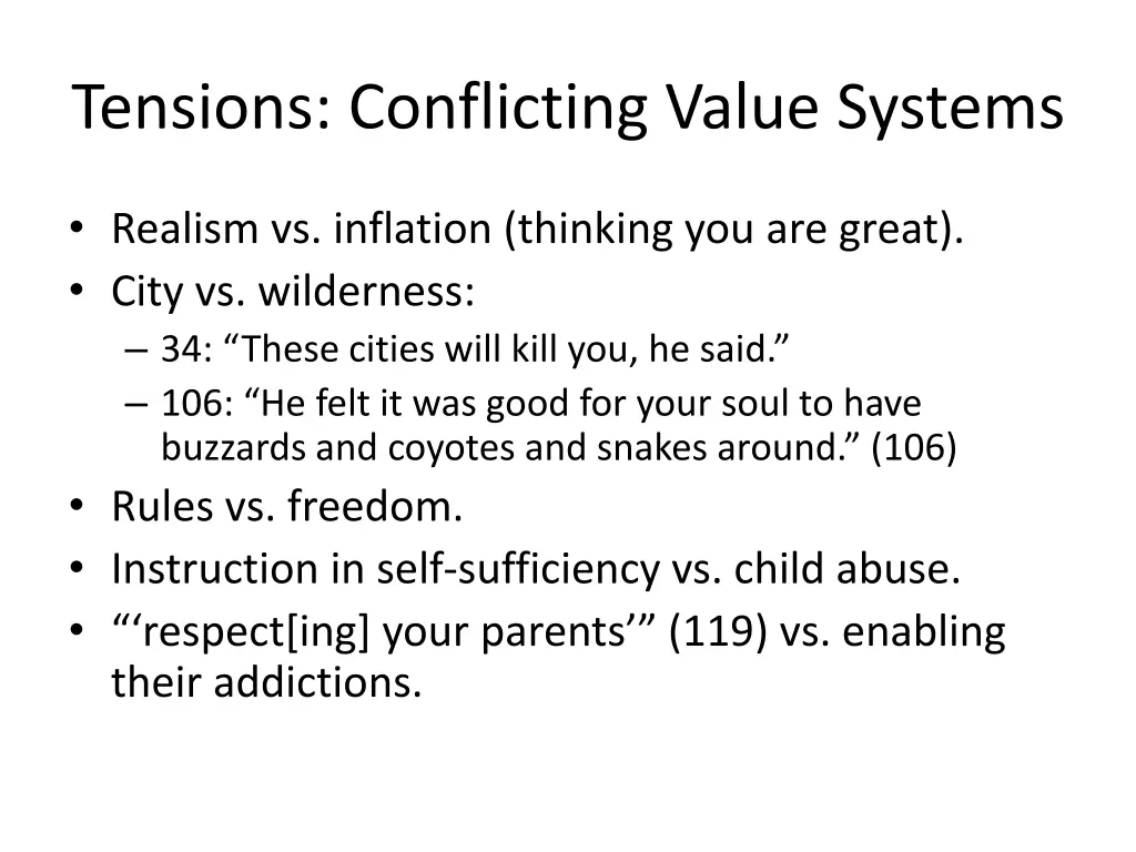 tensions conflicting value systems