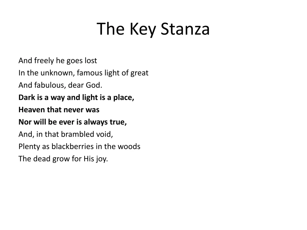 the key stanza