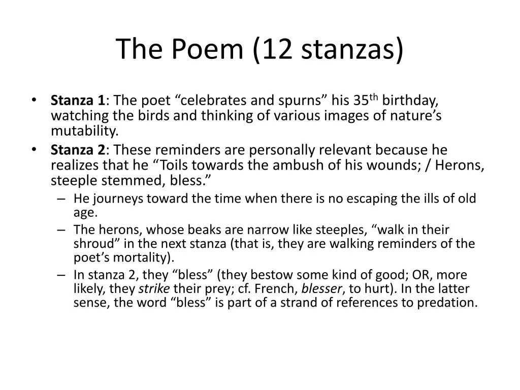 the poem 12 stanzas