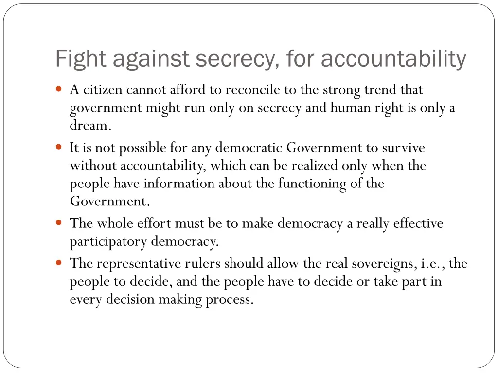 fight against secrecy for accountability