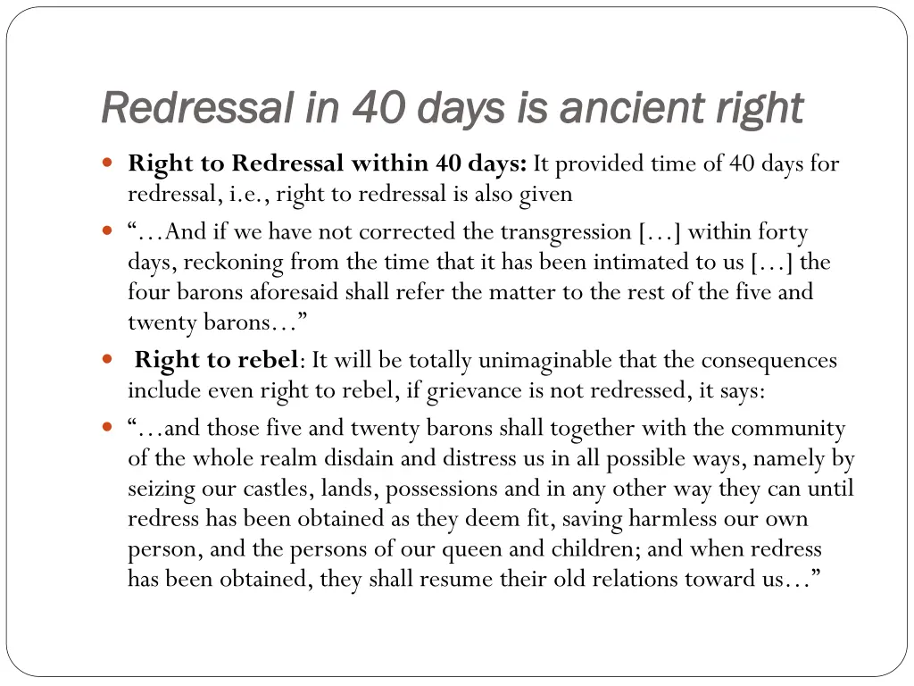 redressal redressal in 40 days is ancient right