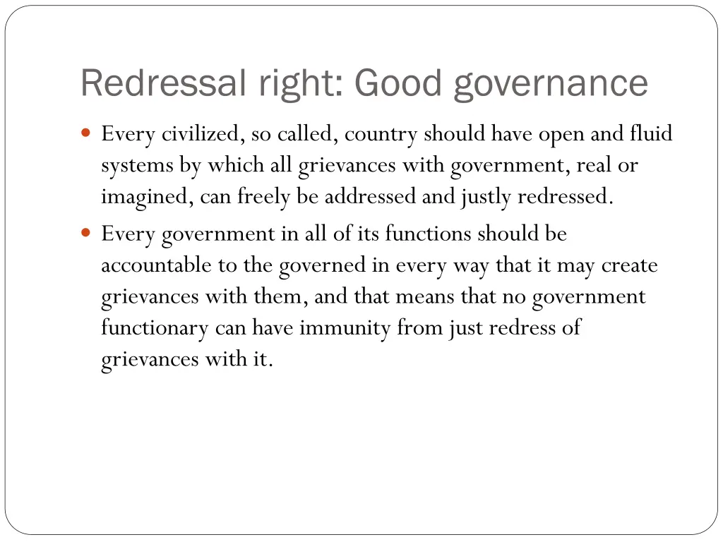 redressal right good governance