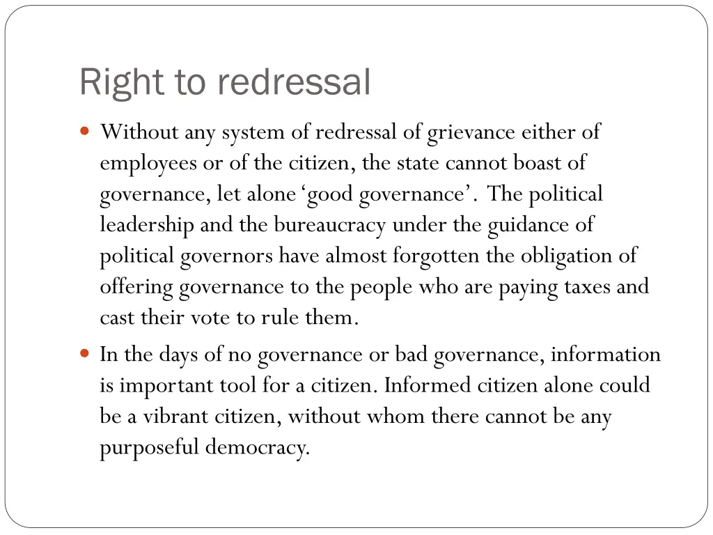 right to redressal