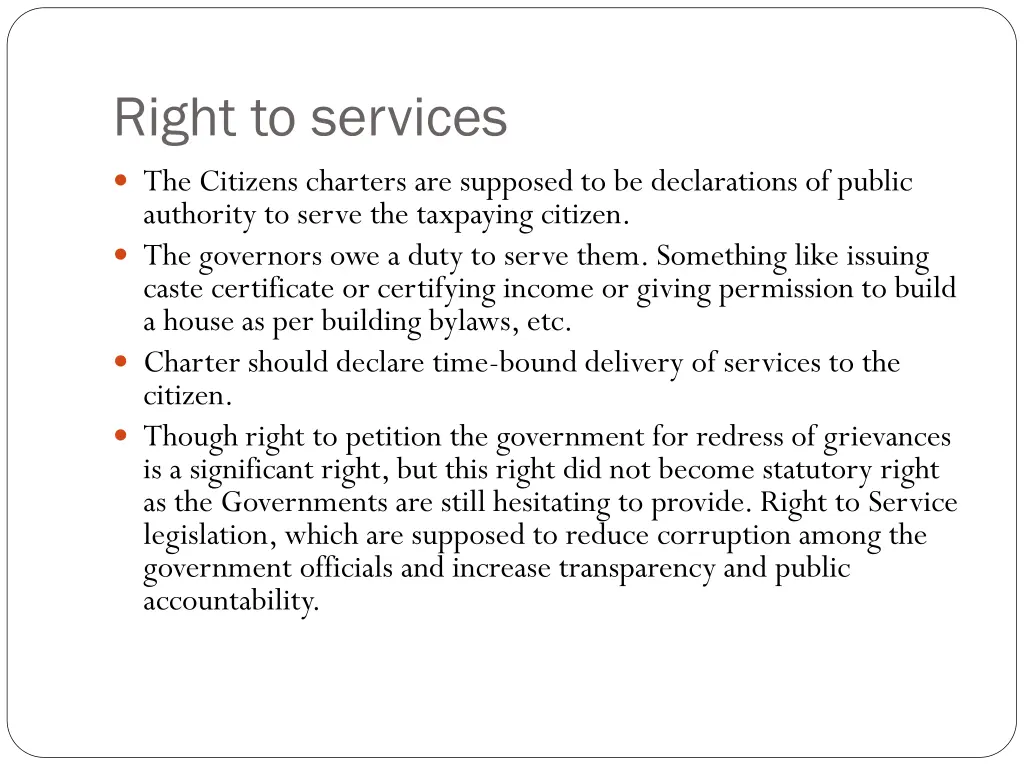 right to services