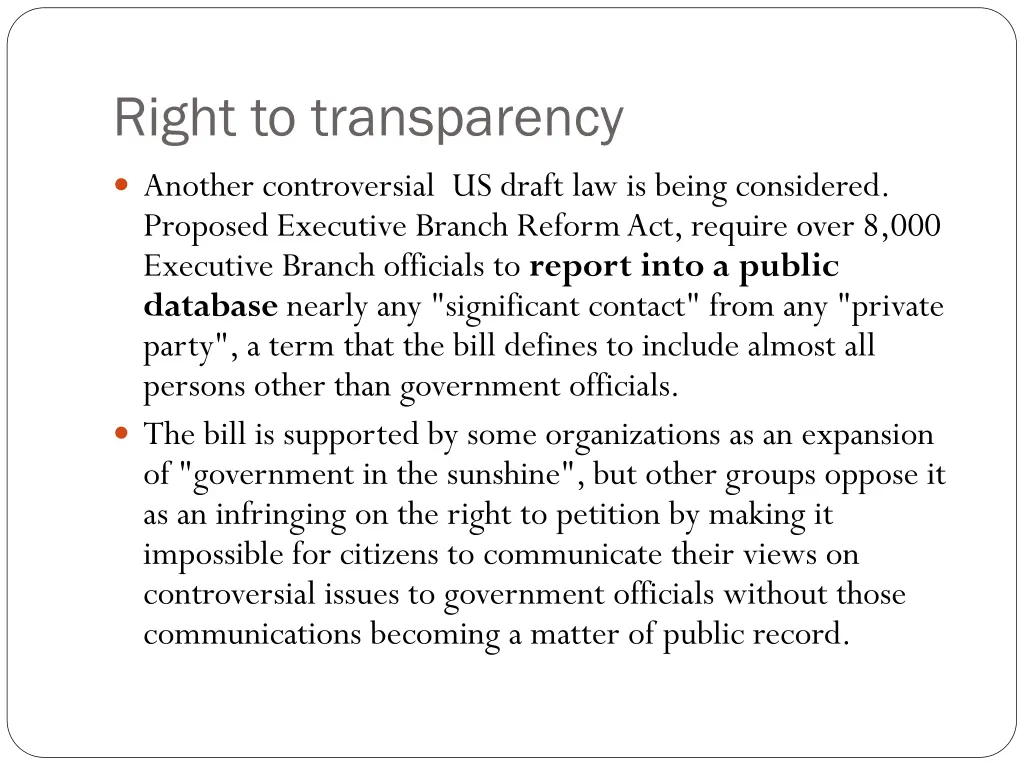 right to transparency